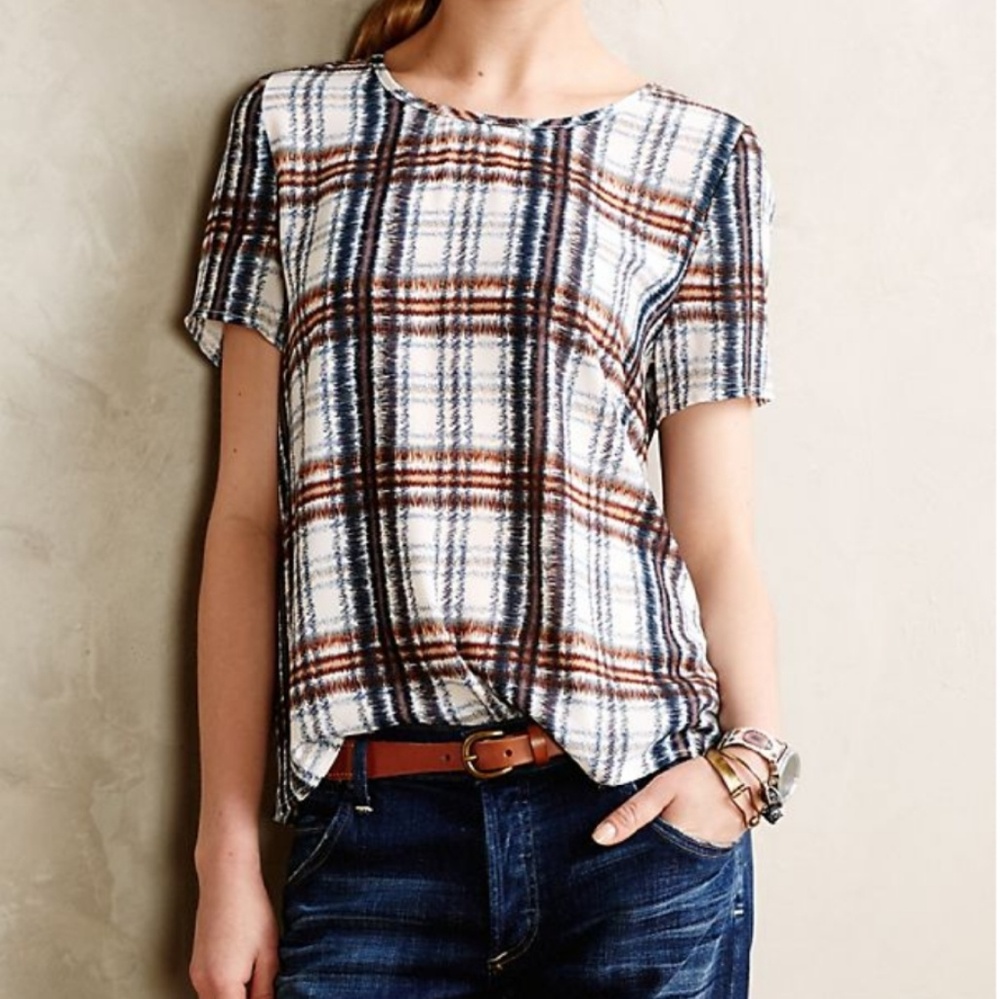 Anthropologie - Maeve Draped Plaid Shirt